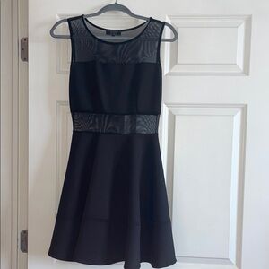 NWOT Guess Black Mesh Panel Mini Dress